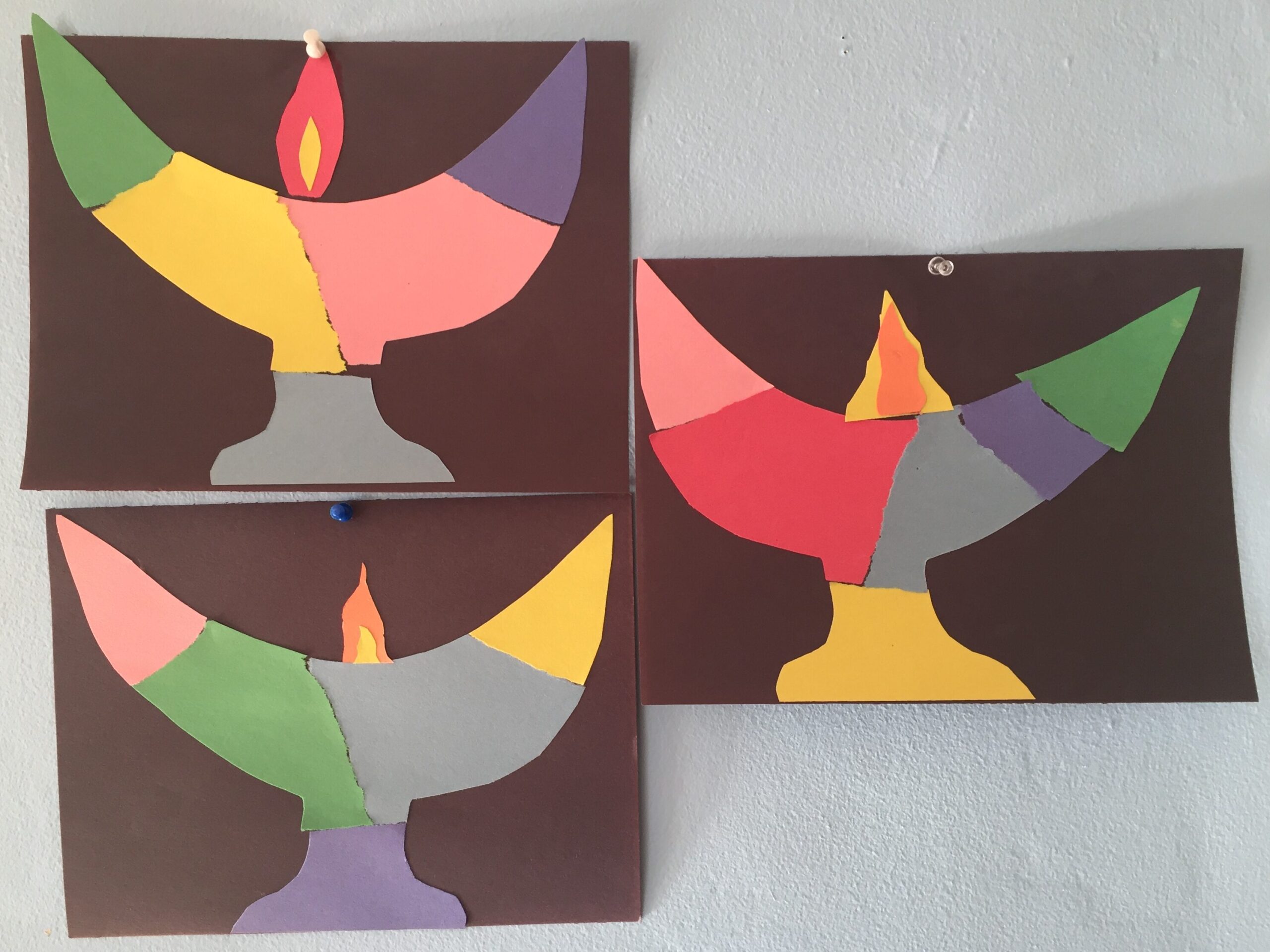 chalices made of colored paper