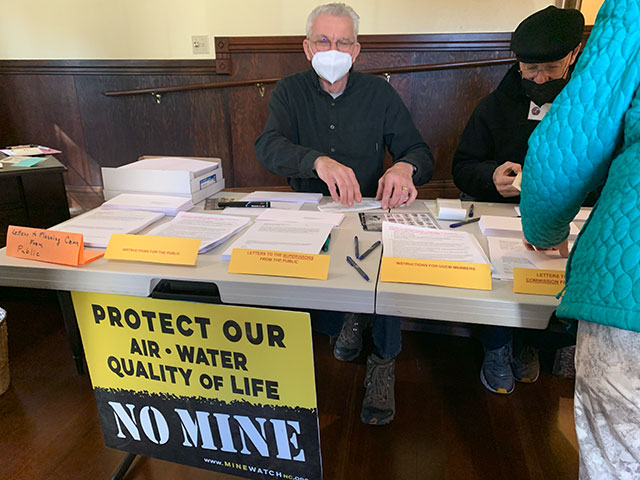 members at stop the mine table