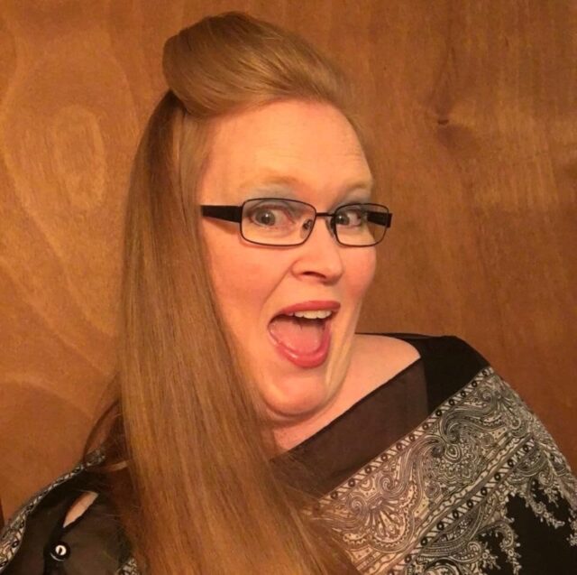 photo of Mary Lindsay, with playful face