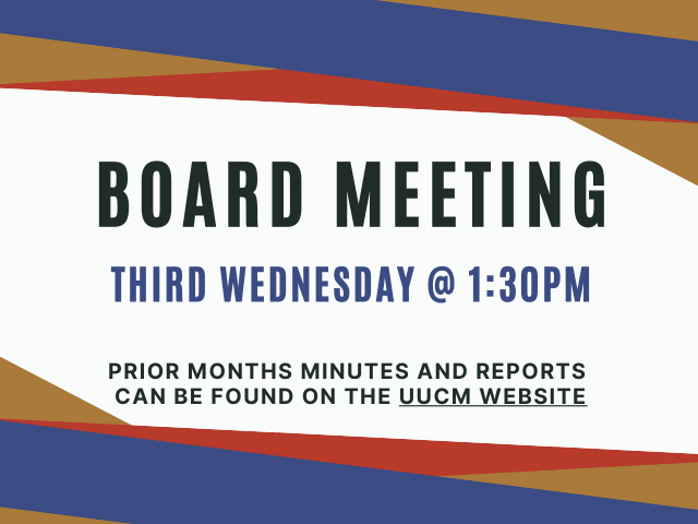 Board Meeting Third Wednesdays