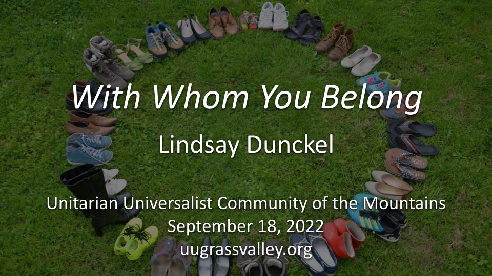 With Whom You Belong – September 18, 2022 – Lindsay Dunckel
