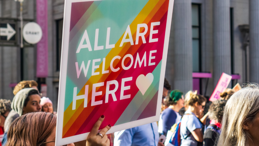 all are welcome here banner