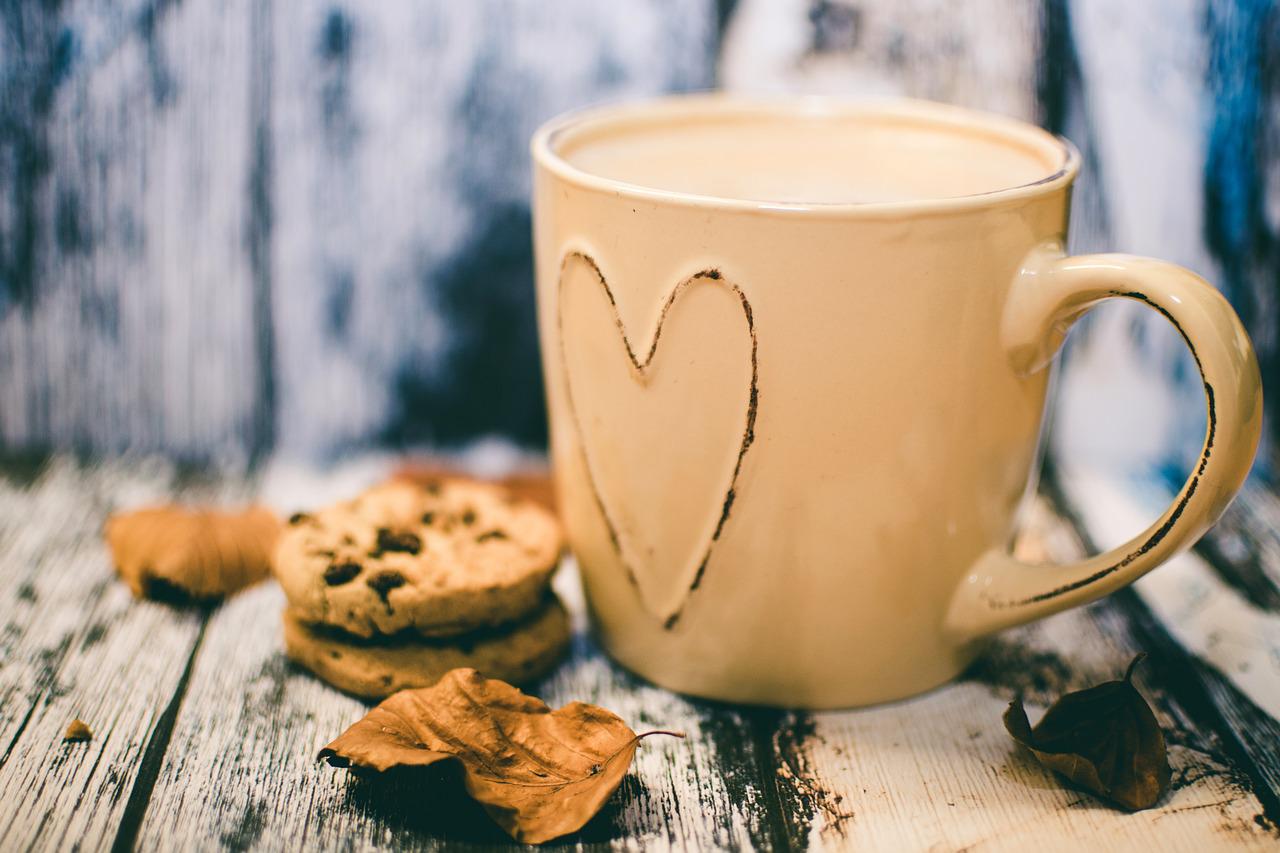 coffee cup and cookies