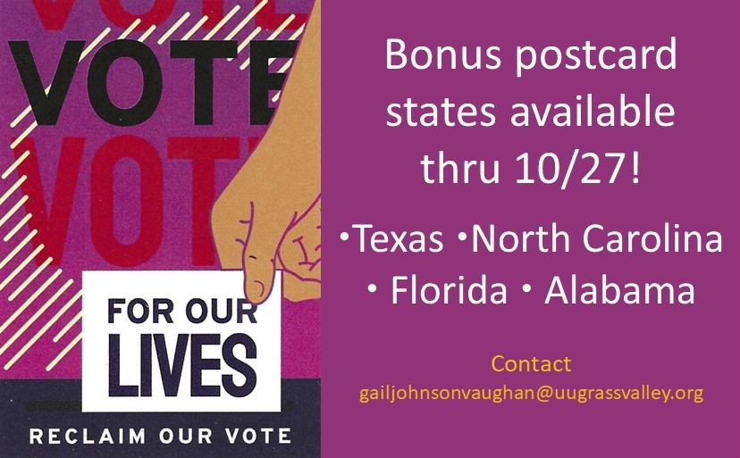 UUCM Get-Out-The-Vote Postcard Campaign