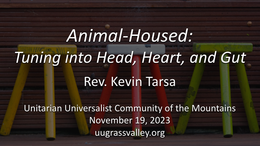 Animal Housed: Tuning into Head, Heart, and Gut