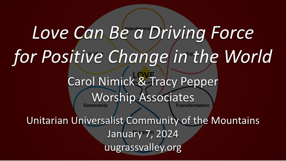 Love Can Be a Driving Force for Positive Change in the World