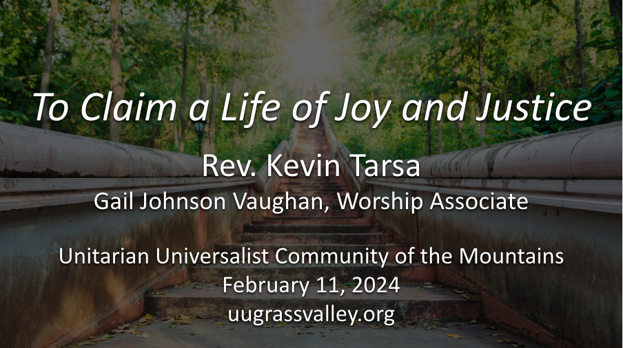 To Claim a Life of Joy and Justice