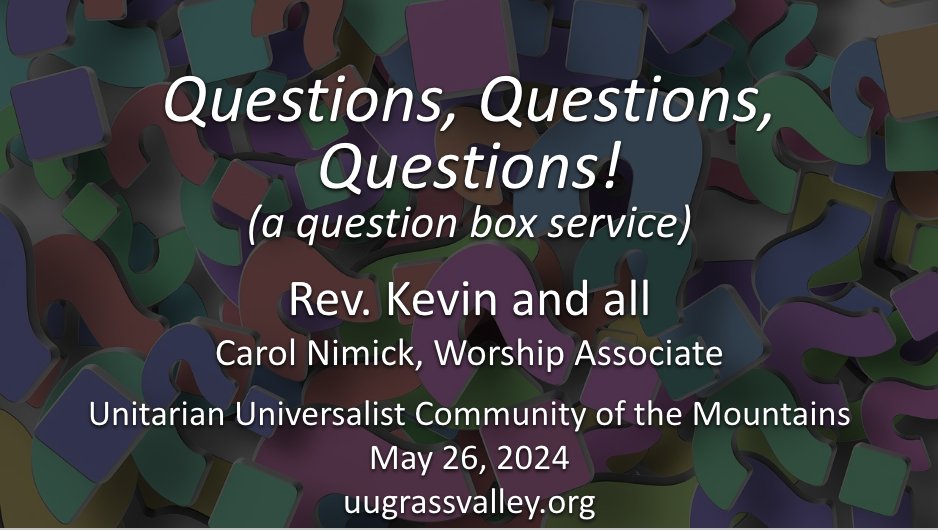 Questions, Questions, Questions!