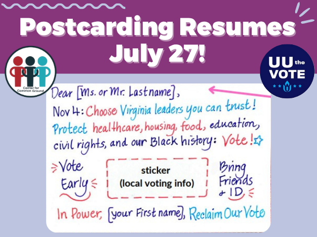 Postcarding Resumes! July 27 – October 20
