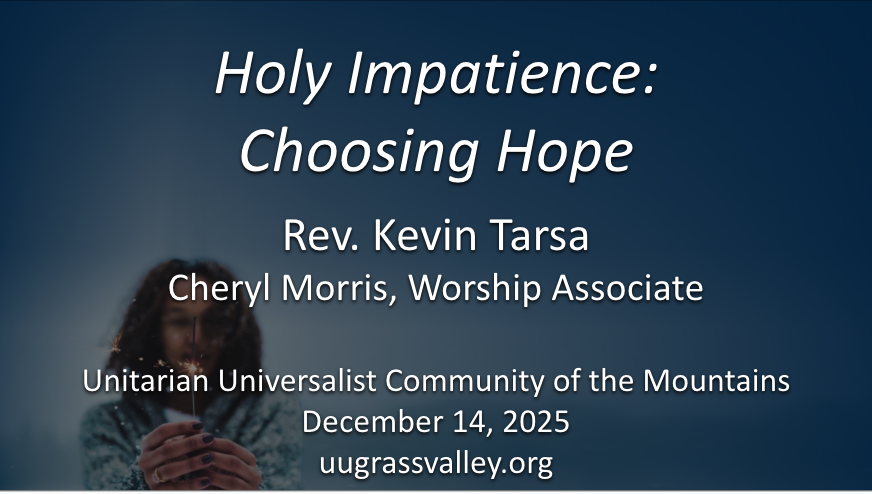 Holy Impatience: Choosing Hope
